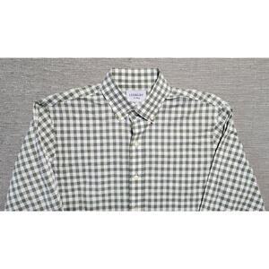 Ledbury Green Gingham Button Down Shirt Men’s 16½ L Classic Fit‎